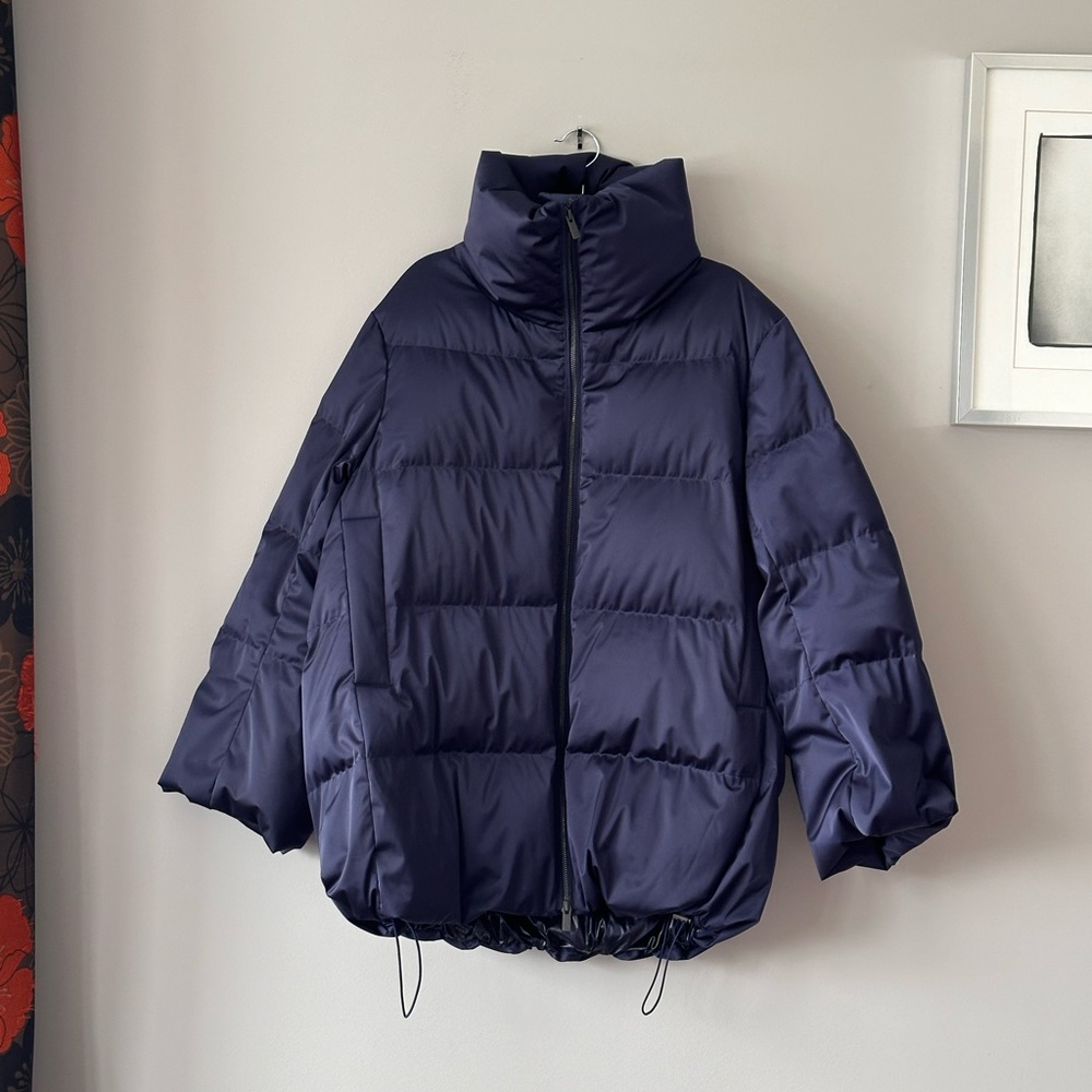 Uniqlo J Jil sander navy winter coat high collar size L